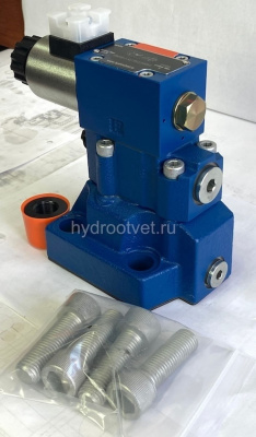 DBW20B2-5X/100CW110-50N9K4 - Предохранительный клапан Ду25 с давлением настройки до 100 бар, управление - X и Y - внутренние с разгрузкой B = открыт с электроуправлением W110