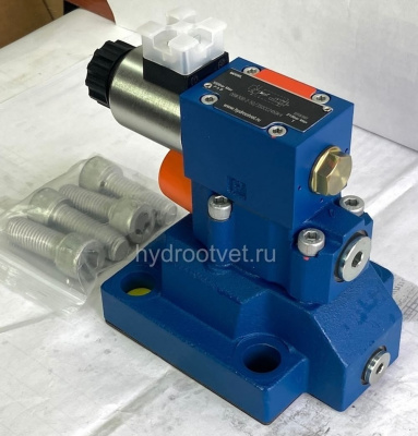 DBW30B2-5X/350YCW220-50N9K4 - Предохранительный клапан Ду32 с давлением настройки до 350 бар, управление - X и Y - внутренние с разгрузкой B = открыт с электроуправлением W220